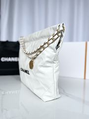 CC 22 Handbag Small White Calfskin & Gold-Tone Metal 11151 - 4