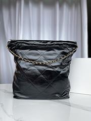 CC 22 Handbag Large Black Calfskin & Gold-Tone Metal 11154 - 3