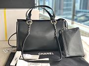 Chanel Small Shopping Bag 34 Black Leather Silver Hardware - 2