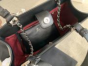 Chanel Small Shopping Bag 34 Black Leather Silver Hardware - 6