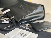 Chanel Medium Shopping Bag 39 Black Leather Silver Hardware - 5