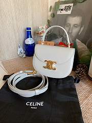 Celine Mini Besace 15.5 in White Leather 110412 - 1