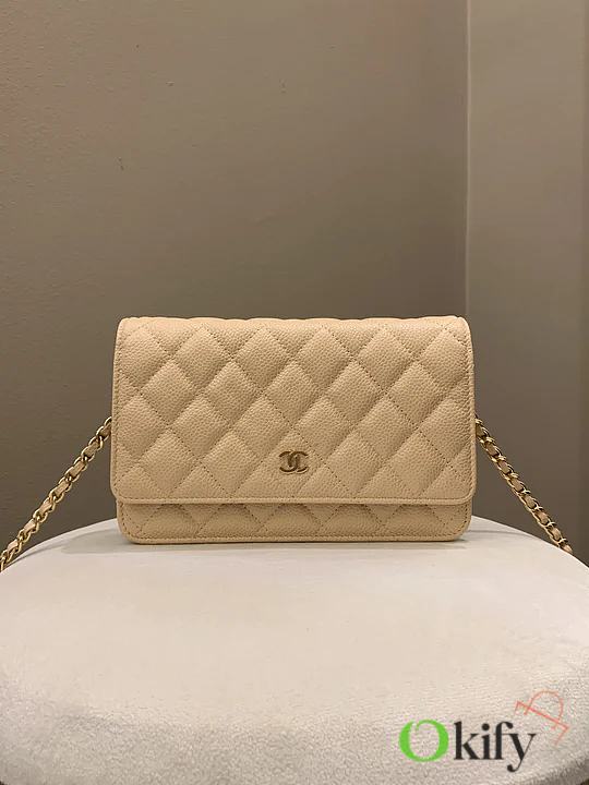 CC WOC Beige Caviar Gold Hardware 19.5cm 5112 - 1