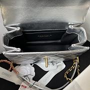 CC Mini Flap Bag 20 with Top Handle Silver  - 2