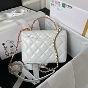 CC Mini Flap Bag 20 with Top Handle White - 4
