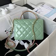 CC Mini Flap Bag 20 with Top Handle Green - 2