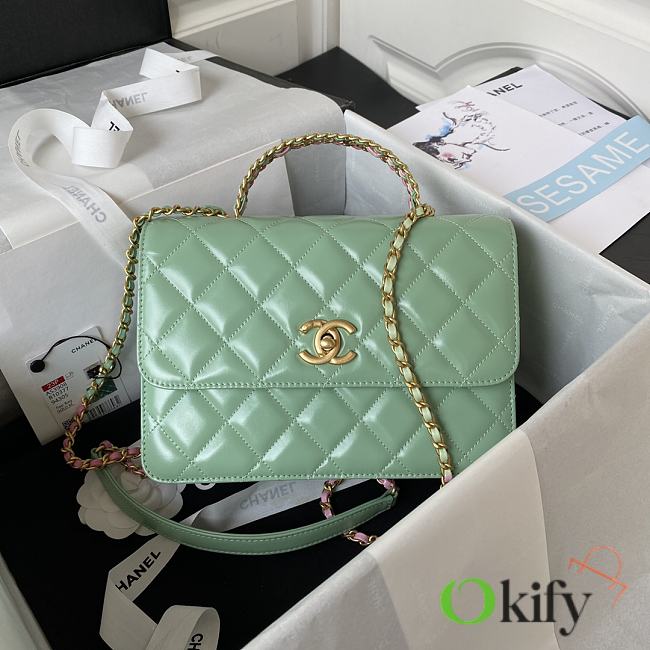 CC Small Flap Bag 22 with Top Handle Green - 1