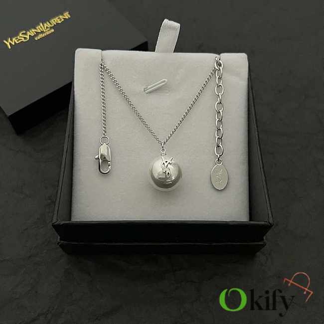 YSL necklace silver with pearl - 1