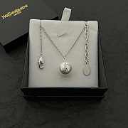 YSL necklace silver with pearl - 1