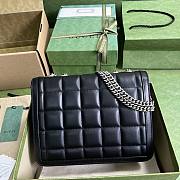 Gucci Deco small shoulder bag 25 black leather 111216 - 4