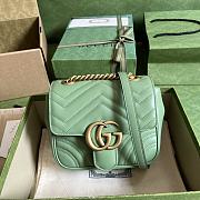 Gucci GG Marmont Mini 18 Green Matelassé Leather - 1