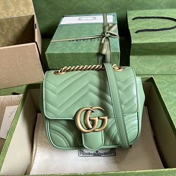 Gucci GG Marmont Mini 18 Green Matelassé Leather