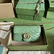Gucci GG Marmont 16.5 Matelassé Leather Green 476433 - 1