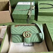 Gucci GG Marmont 23 Matelassé Leather Green 446744 - 1
