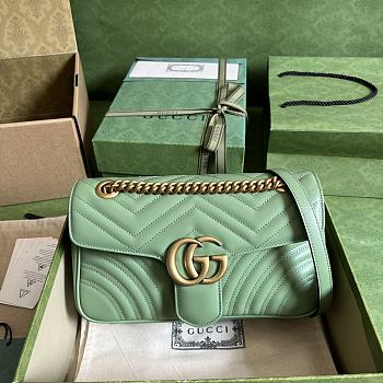 Gucci GG Marmont 26 Matelassé Leather Green 443497