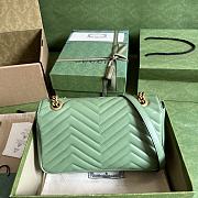 Gucci GG Marmont 26 Matelassé Leather Green 443497 - 3