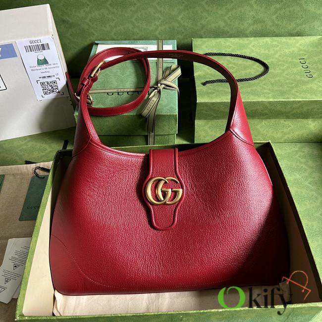 Gucci Aphrodite Medium Shoulder Bag Red Soft Leather - 1