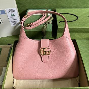 Gucci Aphrodite Medium Shoulder Bag Pink Soft Leather