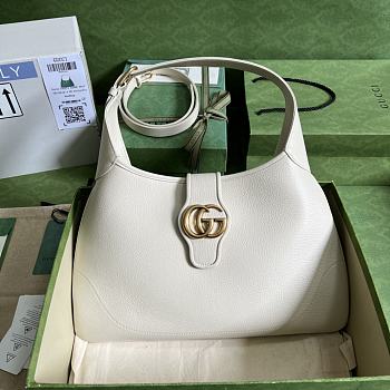 Gucci Aphrodite Medium Shoulder Bag White Soft Leather
