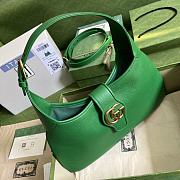 Gucci Aphrodite Medium Shoulder Bag Green Soft Leather - 4