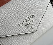 Prada Monochrome Saffiano 21 Leather Bag in White - 4