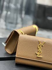 YSL Small Kate 20 Brown Grain De Poudre Embossed Leather - 2
