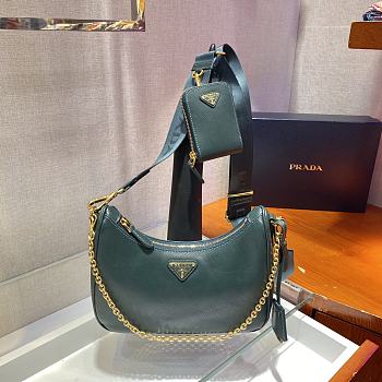 Prada Re-Edition Saffiano Bag Mallard Green/Gold 1BH204
