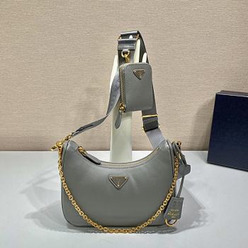 Prada Re-Edition Saffiano Bag Gray/Gold 1BH204