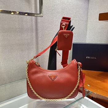 Prada Re-Edition Saffiano Bag Red/Gold 1BH204