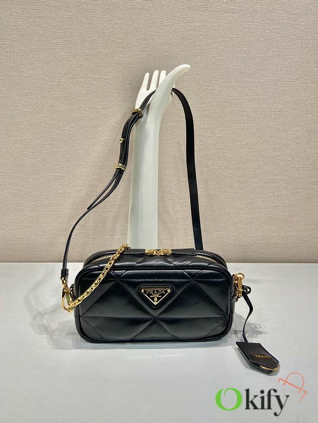 Prada Shoulder Bag Black Leather 1BH197  - 1