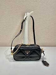 Prada Shoulder Bag Black Leather 1BH197  - 1