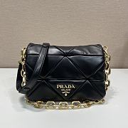 Prada Black System Nappa Patchwork Shoulder Bag 1BD328 - 1