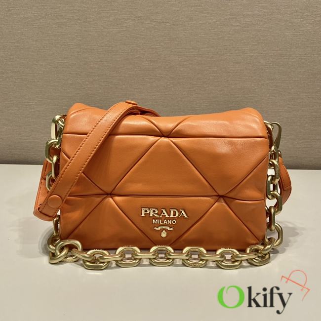 Prada Orange System Nappa Patchwork Shoulder Bag 1BD328 - 1