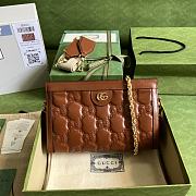 Gucci Shoulder Bag Light Brown GG Matelassé Leather 11306 - 1