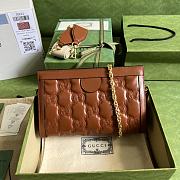 Gucci Shoulder Bag Light Brown GG Matelassé Leather 11306 - 3