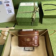Gucci Cosmetic Bag Light Brown GG Matelassé Leather 11307 - 1