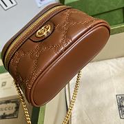Gucci Cosmetic Bag Light Brown GG Matelassé Leather 11307 - 5