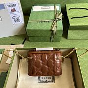 Gucci Cosmetic Bag Light Brown GG Matelassé Leather 11307 - 3