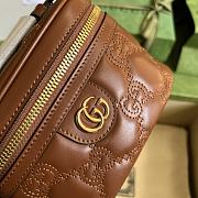 Gucci Cosmetic Bag Light Brown GG Matelassé Leather 11307 - 2