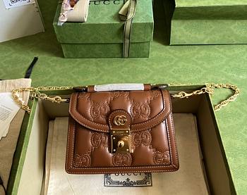 Gucci Mini Shoulder Bag Light Brown GG Matelassé Leather 11306