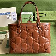 Gucci Tote Bag Light Brown GG Matelassé Leather 11308 - 4