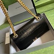 Balenciaga Crush S Chain Bag Black Crocodile Pattern  - 2