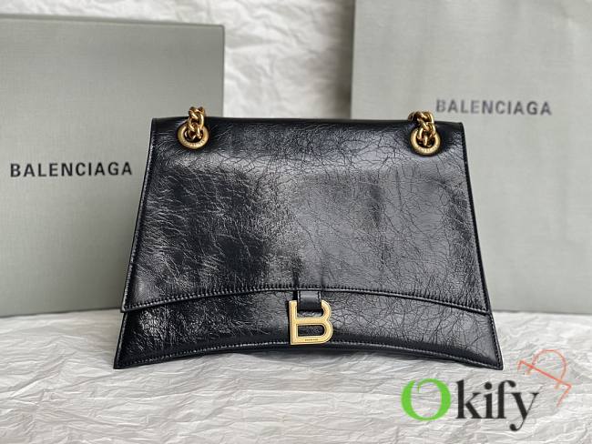 Balenciaga Crush S Chain Bag Black Leather - 1