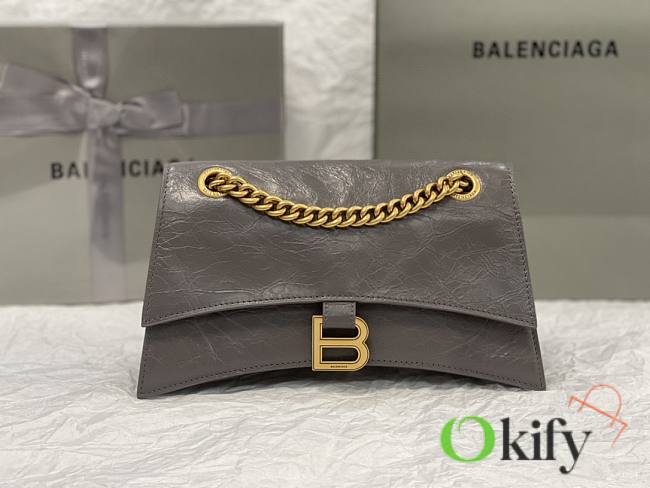 Balenciaga Crush XS Chain Bag Gray Leather Gold Tone - 1