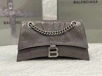 Balenciaga Crush XS Chain Bag Gray Leather Silver Tone