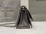 Balenciaga Crush XS Chain Bag Gray Leather Silver Tone - 3