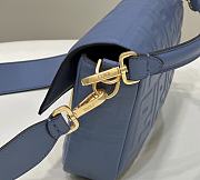 Okify Fendi Baguette Blue Leather Bag - 5