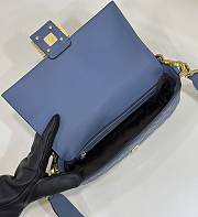 Okify Fendi Baguette Blue Leather Bag - 3