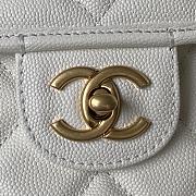 CC Large Backpack White Caviar & gold-tone metal - 3