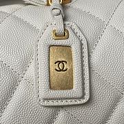 CC Large Backpack White Caviar & gold-tone metal - 4